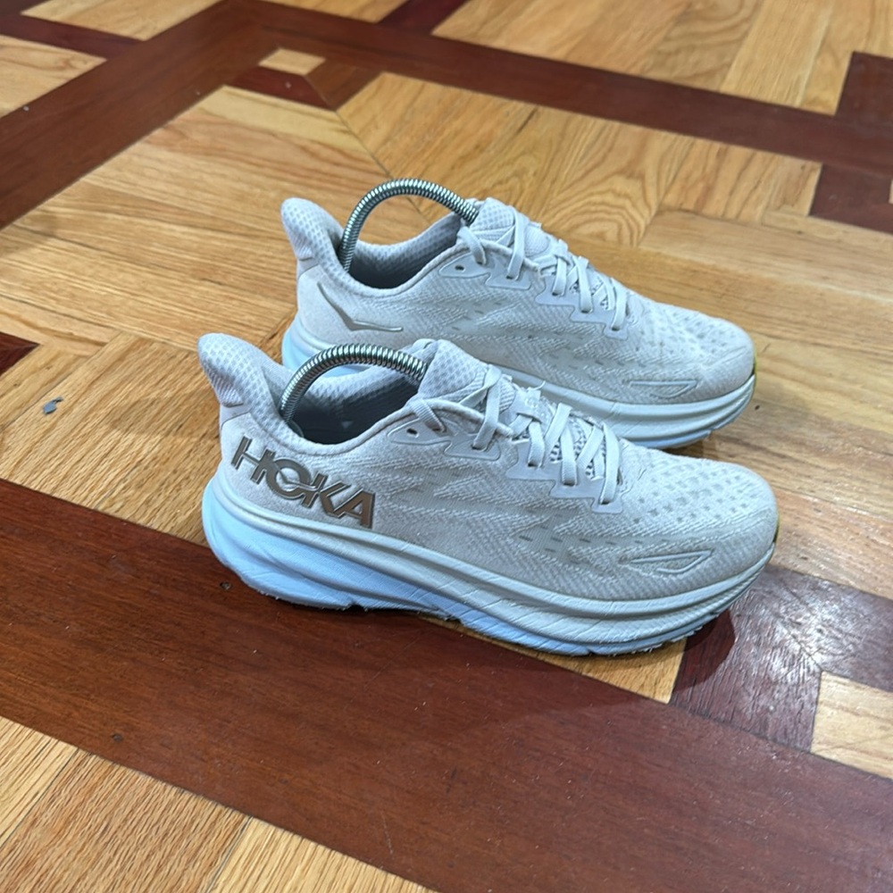 Hoka One One White Athletic Shoes with Cushioned Midsole